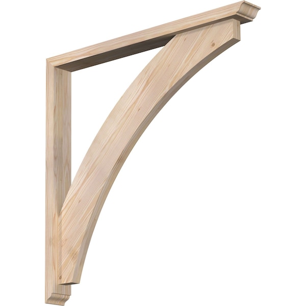 Ekena Millwork Thorton Traditional Smooth Bracket w/ Offset Brace, Douglas Fir, 3 1/2"W x 34"D x 34"H BKT0402X34X34THR01SDF - main